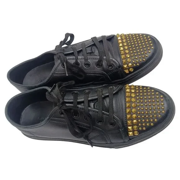 Gucci California Studded Low-Top Sneakers in Black Leather